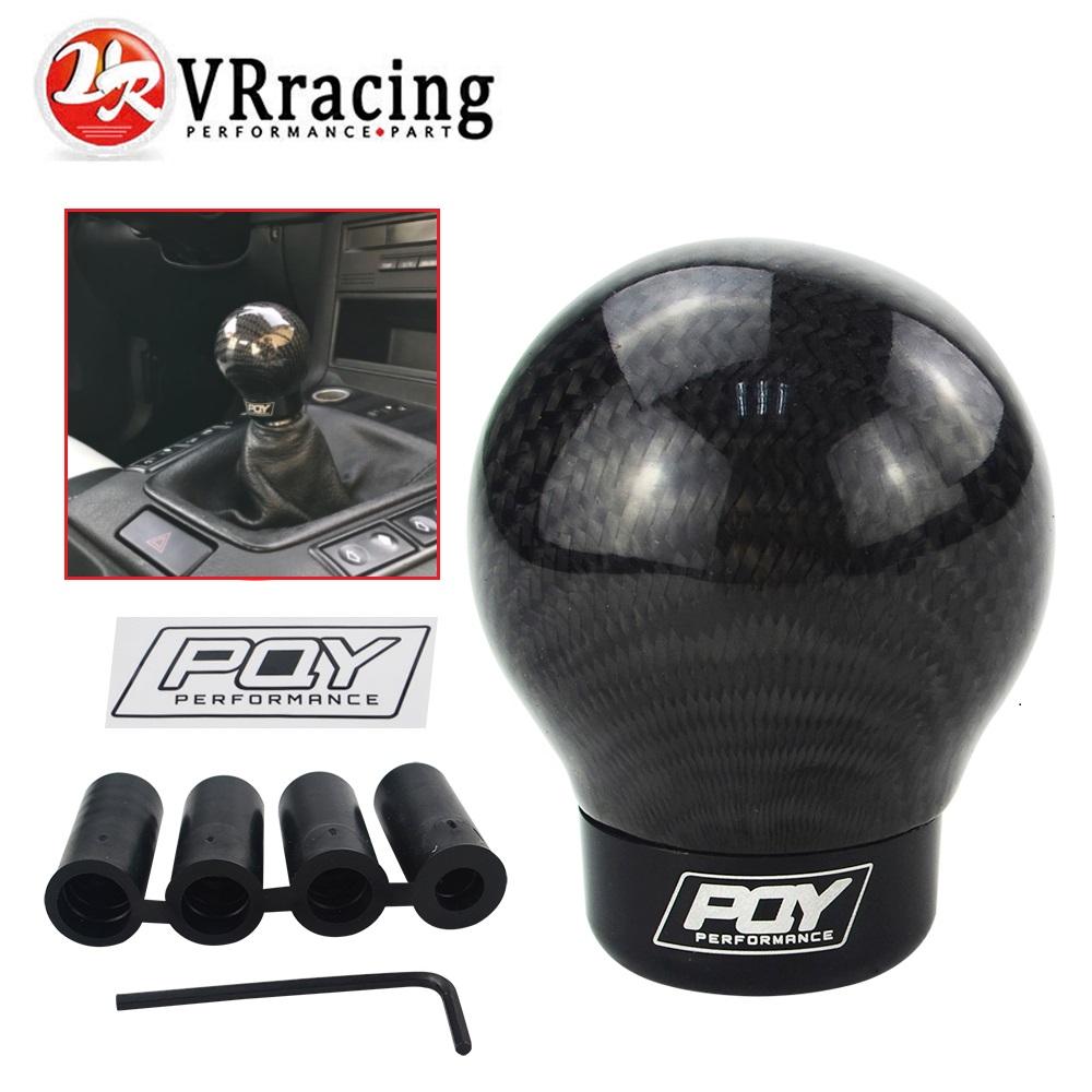 VR - Real Carbon Fiber Aluminum Gear knob Manual Transmission Aluminum PQY Gear Shift Knob For Honda VW BMW W/ PQY sticker GSK07