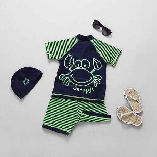 Boys Swimsuit New 2019 Children's Swimwear Swimsuit For Kids Boys Two Piece Swimming Suits Shirts Pants Boys Swimsuit CZ903