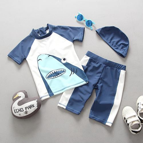 Boys Swimsuit New 2019 Children's Swimwear Swimsuit For Kids Boys Two Piece Swimming Suits Shirts Pants Boys Swimsuit CZ903