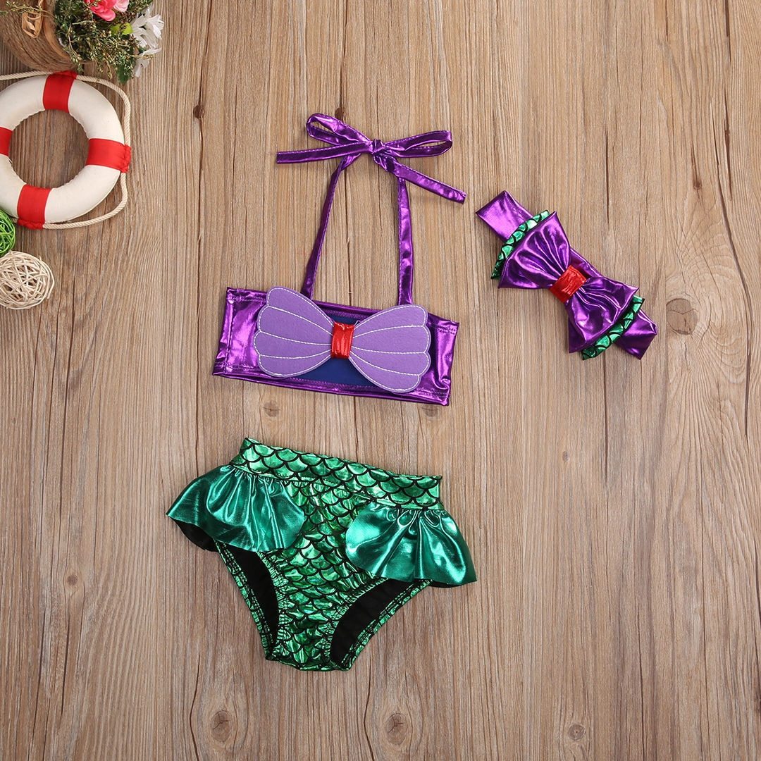Hot Sale Princess Baby Little Girls Mermaid Bandage Bikini Set Swimwear Swimsuit Bathing Suit Bathing Beach Swimming Costume