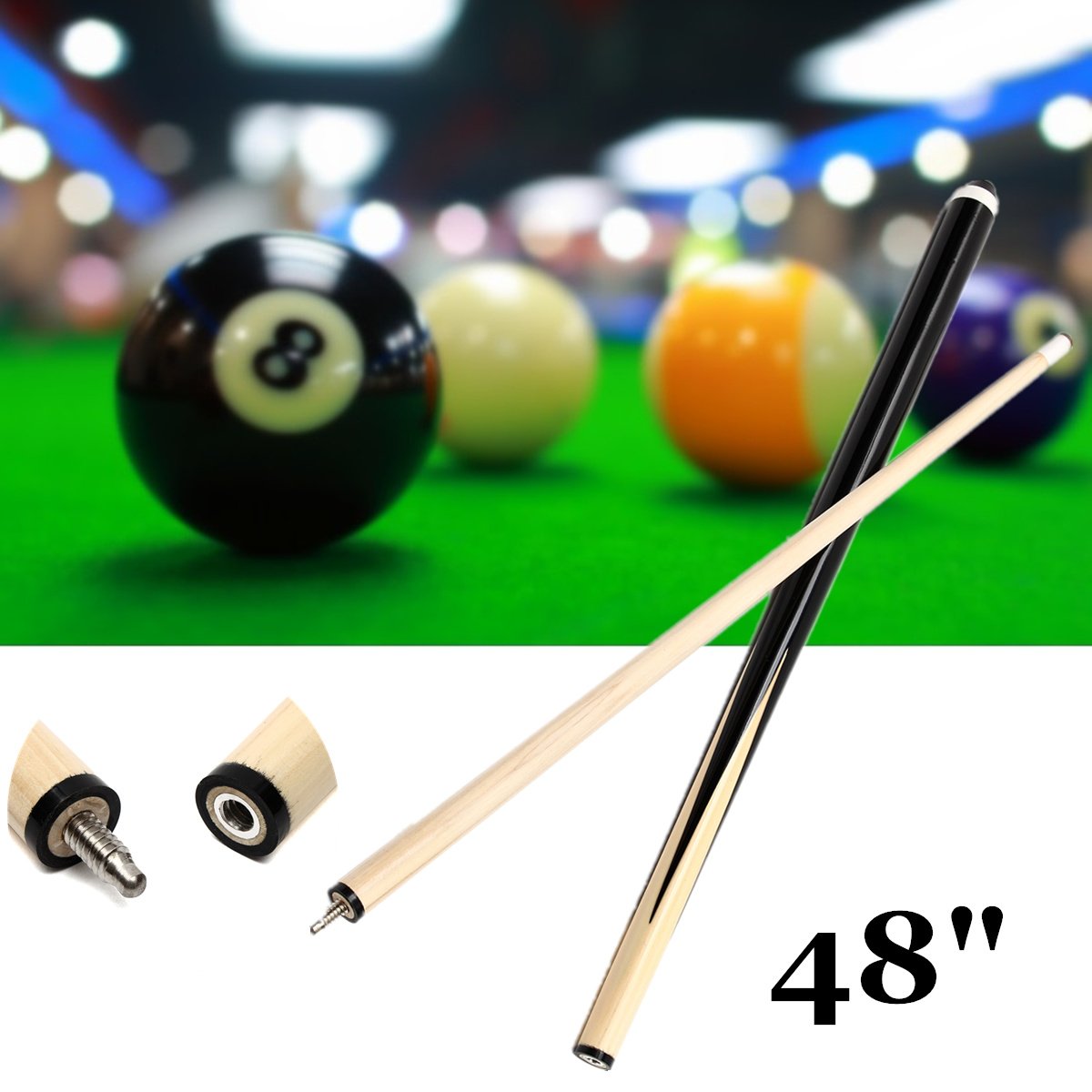 Wooden 1Pcs 120cm 1/2 Structure Pool Cues Billiard House Bar Pool Cues Sticks Entertainment Snooker Accessories Billiard Tools