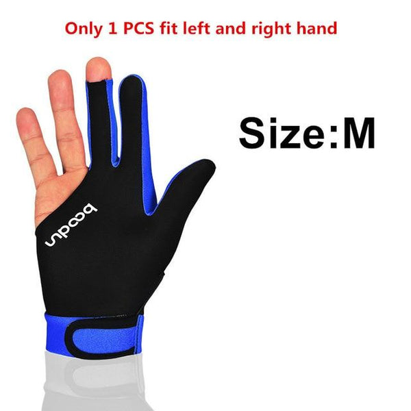 1 Pcs Billiard Gloves Three Fingered Pool Snooker Glove for Men Women Fits Left and Right Hand Pool Table Billiard Accessories