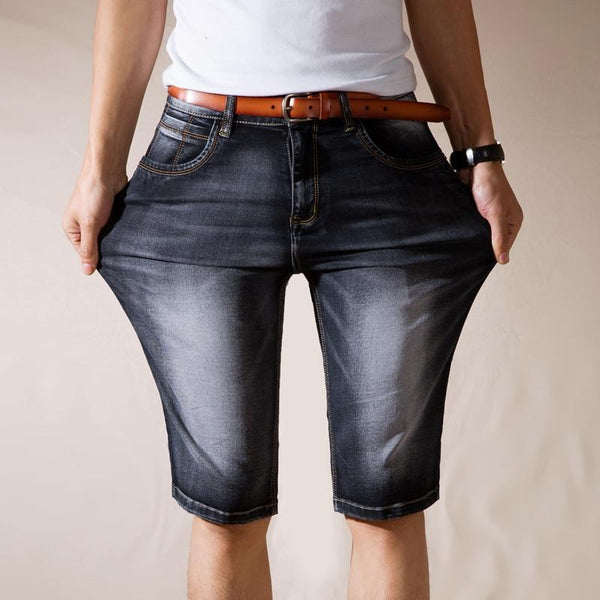 2019 Summer New Men's Slim Denim Shorts Fashion Elasticity Casual Old Ripped Jeans Short Male Brand Clothes