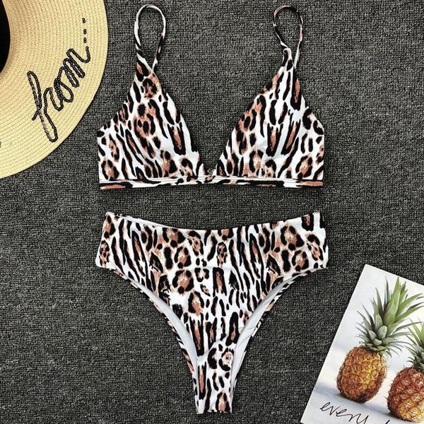 Sexy Snake Print Bikini 2019 Female Swimsuit Women Swimwear Thong Push Up Bikinis Set High Waist Swimming Suits for Bathing Suit