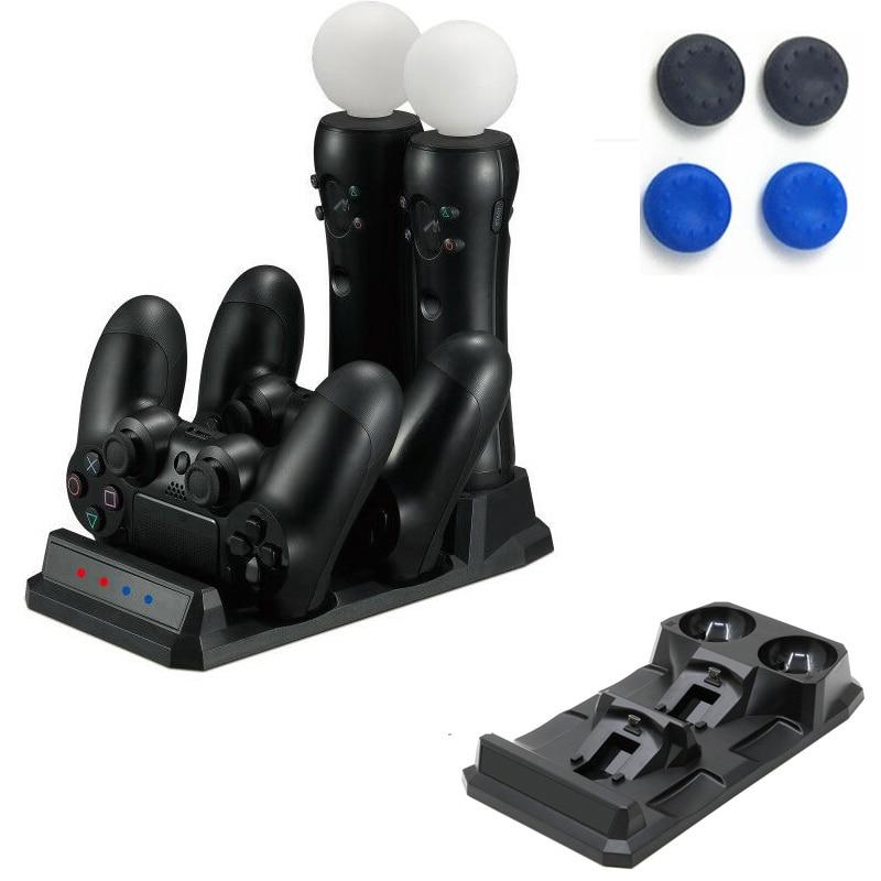 PS4 Controller Charger Dock Station Stand for Playstation 4 Slim Pro PS VR PS Move Motion Gamepad 4 in 1 Charging Accessories