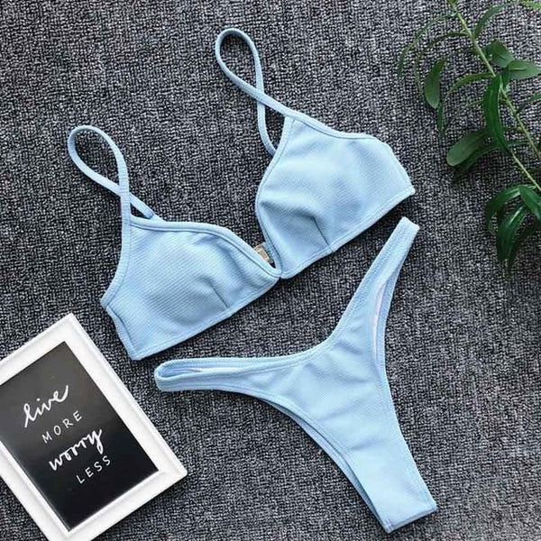 Padded Push Up Bikini Set Underwire Flower Ruffles Swimsuit For Women Sexy Solid Bandeau Female Bathing Suit 2018 Summer Biquini