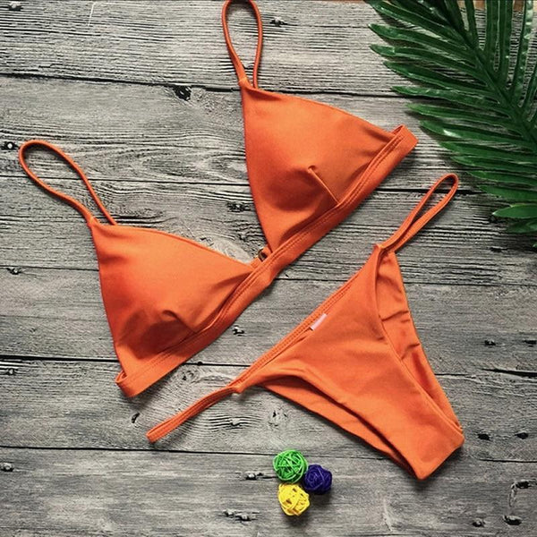 Vertvie Women Sexy Swimsuits 2 Piece Beach Swimming Suits Brazilian Bikini Push Up Bikini Sets Female Solid Sexy Swimwear