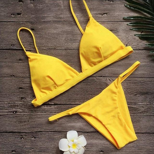 Vertvie Women Sexy Swimsuits 2 Piece Beach Swimming Suits Brazilian Bikini Push Up Bikini Sets Female Solid Sexy Swimwear