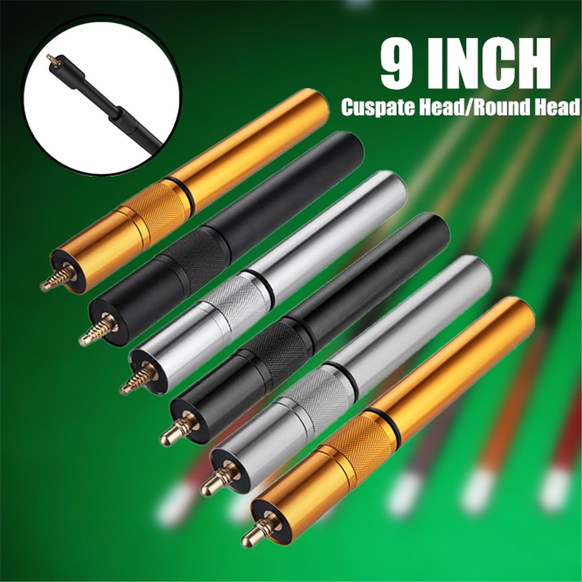 Aluminium Billiard Pool Snooker Cues Telescopic Adjustable Extension Butt Rod Stick Billiard Accessories Snooker Cues 9 Inch