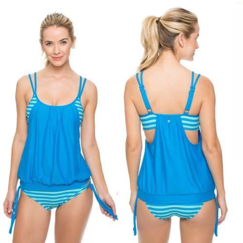 swimwear women Stripes Lined Up Double Up Tankini Top maillot de bain bathing suit swimsuit 2 pieces suits