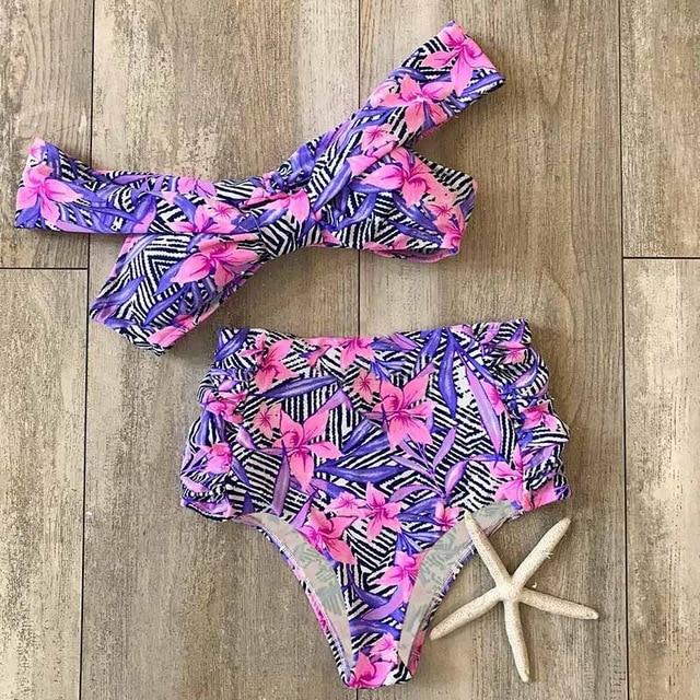 2019 Sexy Bikini Swimwear Women Swimsuit Push Up Biquini Brazilian Bikini Set Tie Up Summer Beach Wear Print Bathing Suit Female