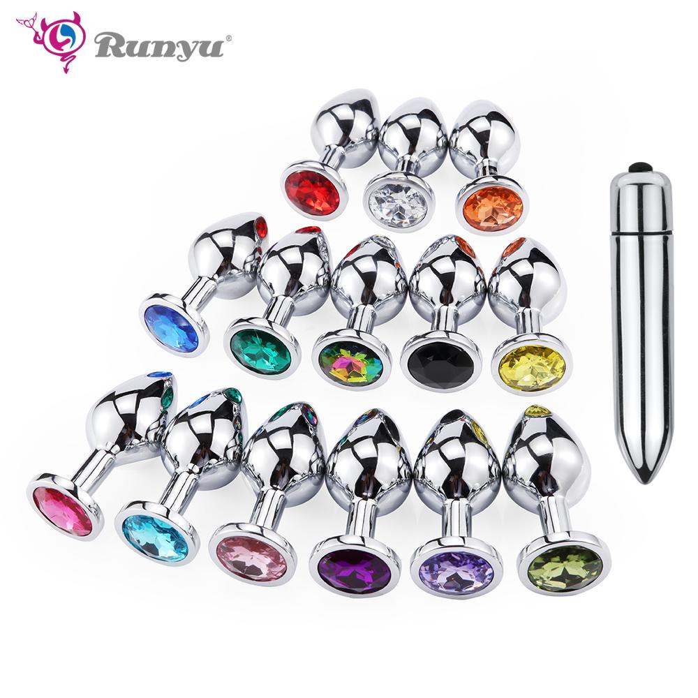 Runyu Smooth Anal Toys Metal Butt Plug Masturbator for Man Anal Vibrators Anal Plug Private Goods for Men Adult Toys Sex Shop