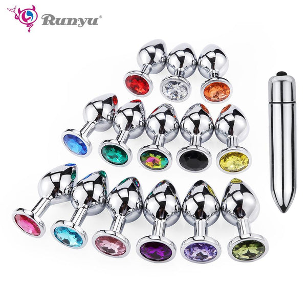 Runyu Smooth Anal Toys Metal Butt Plug Masturbator for Man Anal Vibrators Anal Plug Private Goods for Men Adult Toys Sex Shop