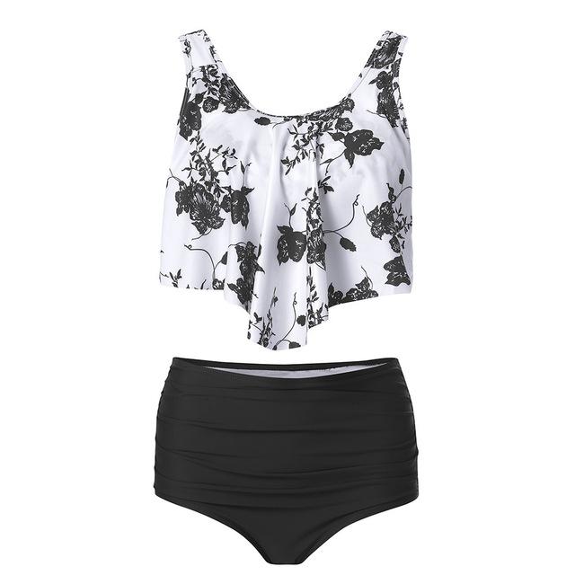 Tankini 2019 Swimming Suit For Women Swimsuit Plus Size Sexy Backless Beach Print Swimwear Two Piece Suits Female Bathing Suit