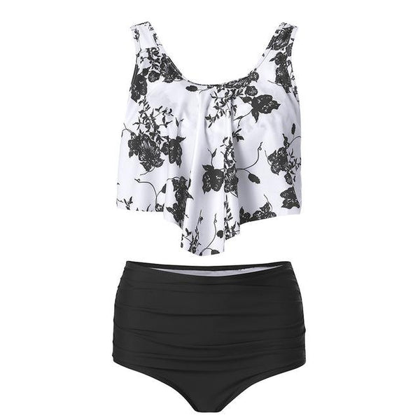 Tankini 2019 Swimming Suit For Women Swimsuit Plus Size Sexy Backless Beach Print Swimwear Two Piece Suits Female Bathing Suit