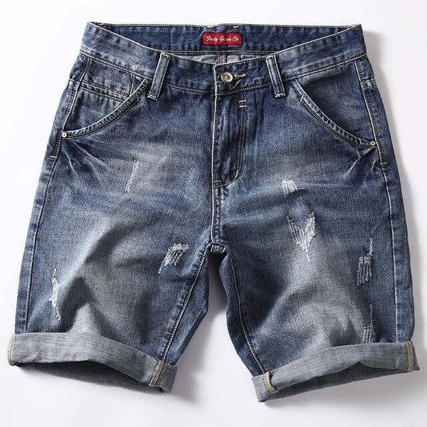 Classic Denim Shorts Men 2019 Summer Fashion Casual Slim Fit Ripped Blue Short Jeans Male Brand Clothes