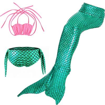 NAVSEGDA Girls Swimwear 2019 New Lovely Children Baby Bath Split Swimsuit Costume Mermaid Tail Princess Bikini Set Dress