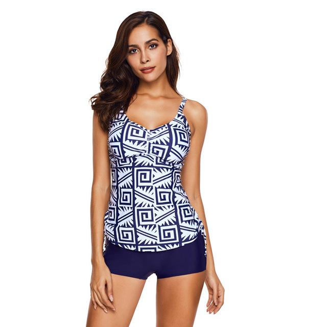Tank Heart Print Plavky Plus Size Swimwear Women Tankini Set Two Piece Swimsuit Shorts badpak Bathing Suit Girls Swimming Suit