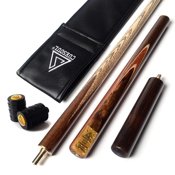 CUESOUL 57" Handcraft 3/4 Jointed Snooker Cue With Extension/Joint Protector Packed in Leatherette Cue Bag