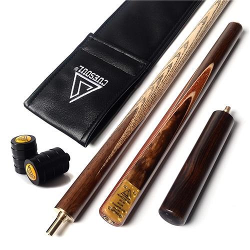 CUESOUL 57" Handcraft 3/4 Jointed Snooker Cue With Extension/Joint Protector Packed in Leatherette Cue Bag