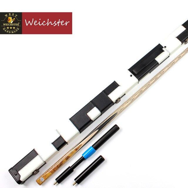 Weichster Golden Burr Ebony One 1 Piece Handmade Snooker English Pool Cue and Case Extension