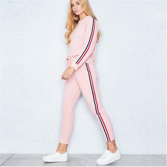 Z&P 2019 2Pcs Women Ladies Tracksuit Crop Hoodies Sweatshirt Pants Sets long-sleeved Suit Casual Sportswear