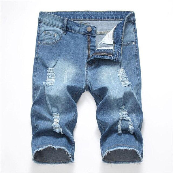 New Fashion Mens Ripped Short Jeans Brand Clothing Bermuda Summer Cotton Shorts Breathable Denim Shorts Male 28-42