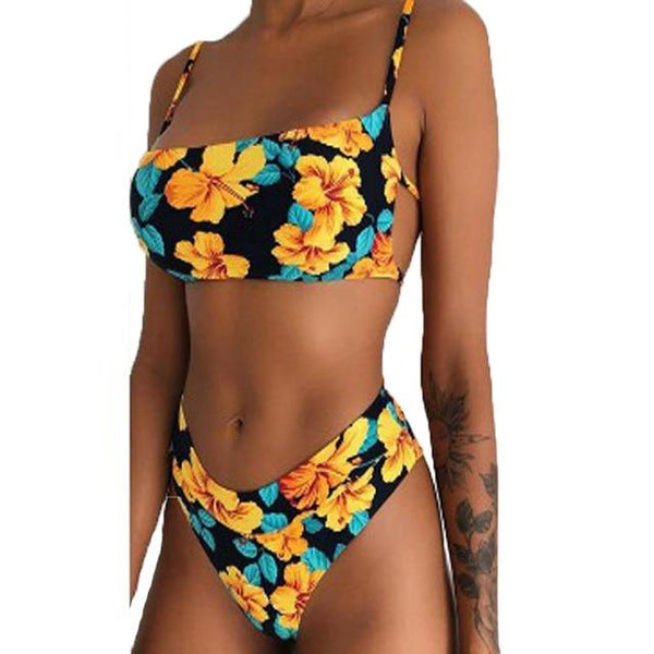 Rubylong 2019 Ruffles Bikini Women Sexy Vintage Swimsuit Brazilian Thong Bikini Set Female Retro Swimwear Push Up Bathing Suit