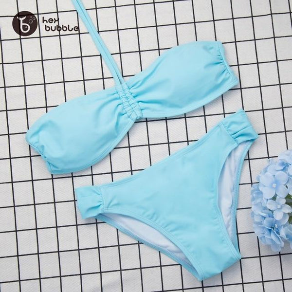 Bikini 2019 Swimwsuit Women Sexy Swimwear Push up Bikini Bandage Halter Bikini Set Low Waist Padded Beachwear Drop shipping S-XL