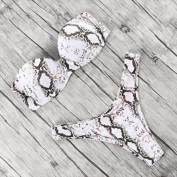 animal print leopard bikini push up swimsuit sexy women bikini set 2019 brazilian thong bathing suit bandeau beach wear swimwear