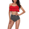 2019 New Sexy Women Bikini Set Mujer Ruffle Floral Printed Swimsuit Push Up High Waist Bikini Biquinis Brazilian Swimwear Summer