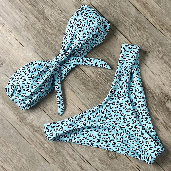 Solid Bandeau Bikini Set 2019 Sexy Swimsuit Women Bikini Brazilian Thong Swimwear Female Halter top Bathing Suit Swimming Wear