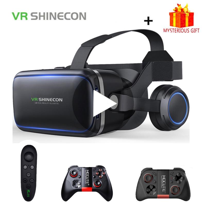 VR Shinecon 6.0 Casque Virtual Reality Glasses 3 D 3d Goggles Headset Helmet For iPhone Android Smartphone Smart Phone Lens Ios