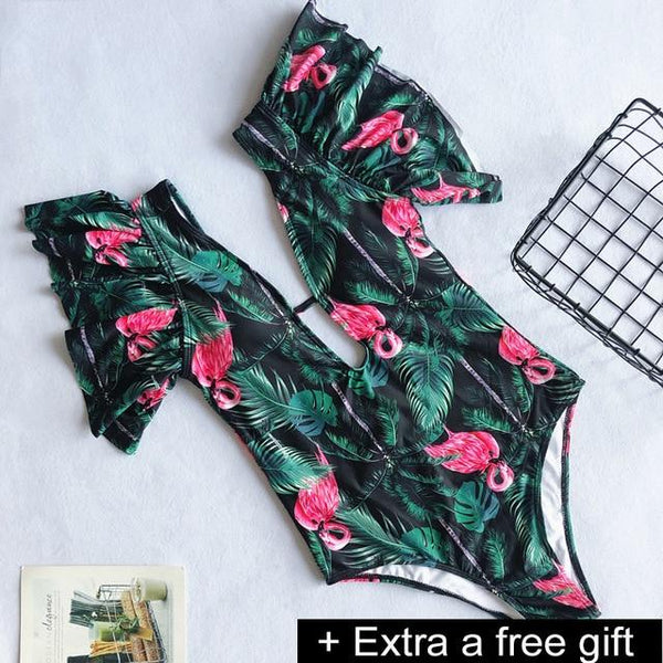 Solid One-Piece Swimsuit Bandage Women Swimwear Push Up Bathing Suit Deep V red Monokini Bodysuit Maillot De Bain  swim suit