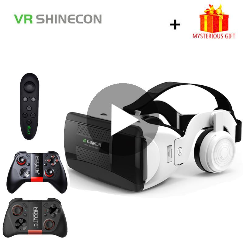 Shinecon G06EB Helmet 3D VR Glasses Virtual Reality Headset Lens For iPhone Android Smartphone Smart Phone Goggles Gaming 3 D