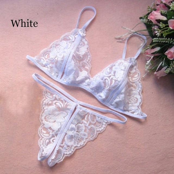 2019 Women Sexy Lace Lingerie Swimsuit Swimwear Babydoll Bikini Top Bra G-string Set Summer Swimwear Beach wear Bikini Set