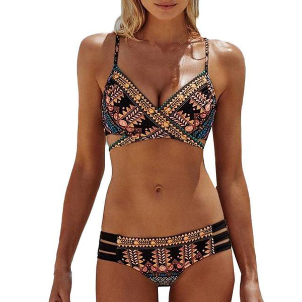 New Bikinis 2019 mujer Women Bohemia Push-Up Padded Bra Beach Bikini Set Swimsuit Swimwear Cover-ups Dropping stroje kapielowe