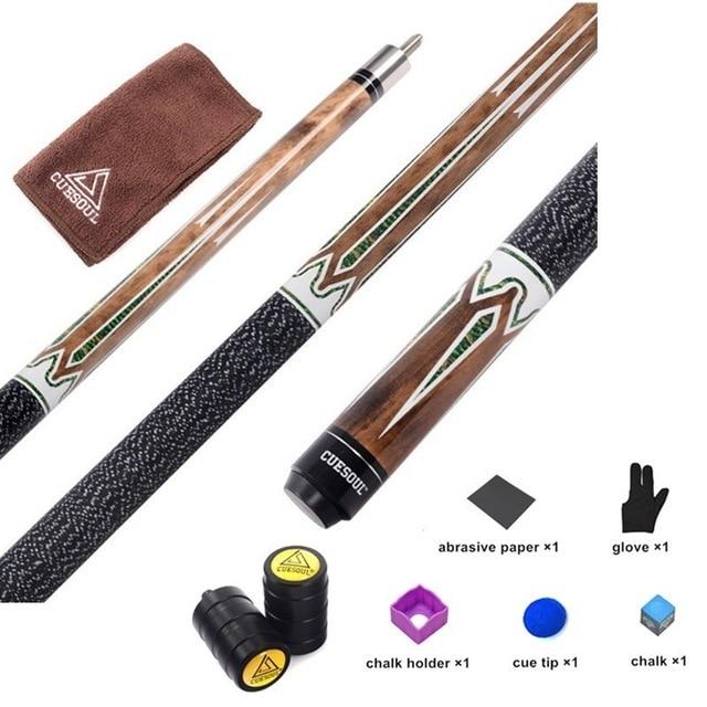 CUESOUL 58 Inch Billiards Snooker Maple Pool Cue Stick With 11.5/13mm Cue Tip 19oz For Nine-ball Ball
