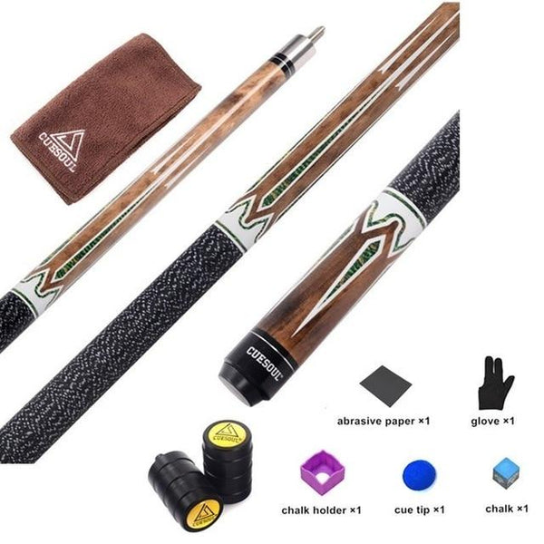 CUESOUL 58 Inch Billiards Snooker Maple Pool Cue Stick With 11.5/13mm Cue Tip 19oz For Nine-ball Ball