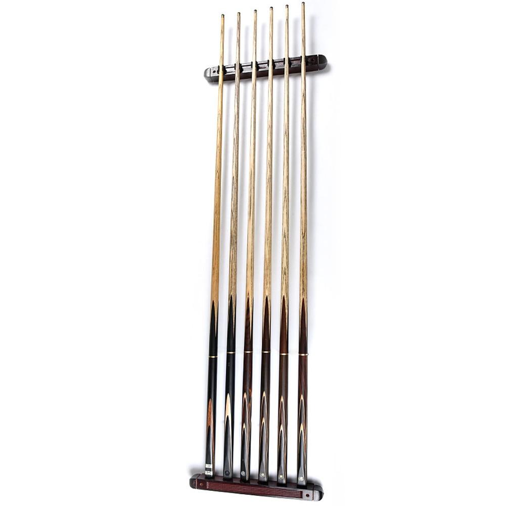 Wine Red Billiard Pool Wall Mount Hanging Professional 6 Cue Sticks Wood Rack Holder Organizer for Snooker Accessaries