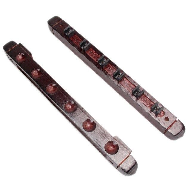 Wine Red Billiard Pool Wall Mount Hanging Professional 6 Cue Sticks Wood Rack Holder Organizer for Snooker Accessaries