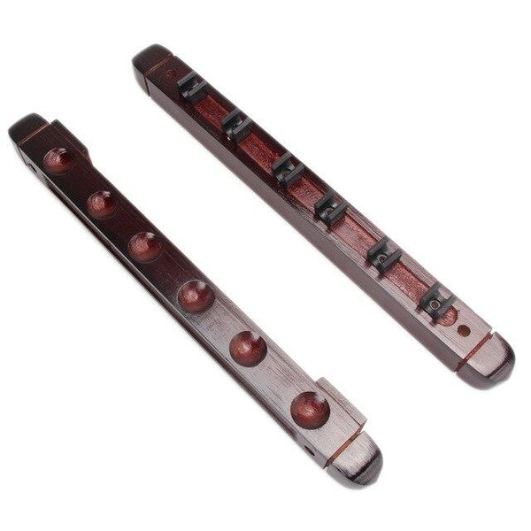 Wine Red Billiard Pool Wall Mount Hanging Professional 6 Cue Sticks Wood Rack Holder Organizer for Snooker Accessaries