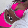 Brazilian Bikini 2018 Sexy Swimwear Women Swimsuit Strapless Push Up Bikini Set Bathing Suit Stripe Patchwork Swim Suit