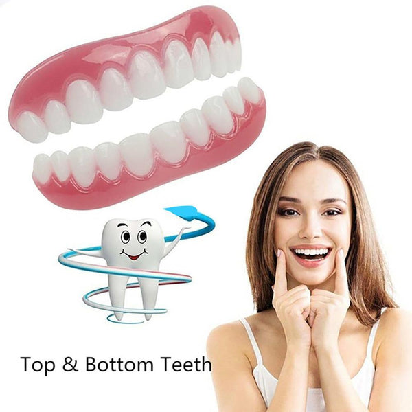 Teeth Veneers Cosmetic Teeth Snap On Secure  Upper Lower Flex Dental Veneers Denture Care Beauty & Health