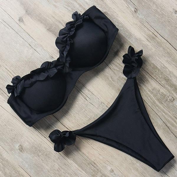 RXRXCOCO Sexy Push Up Bikini Women Swimsuit 2019 Bandeau Beach Wear Brazilian Bikini Set Swimwear Bathing Suit Swimming Suits