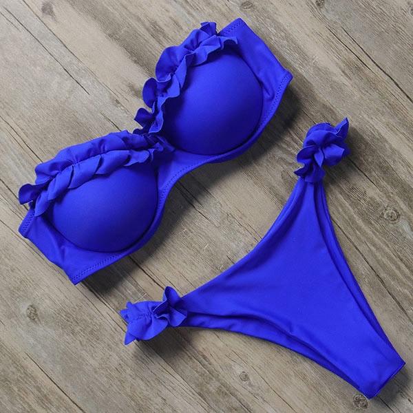 RXRXCOCO Sexy Push Up Bikini Women Swimsuit 2019 Bandeau Beach Wear Brazilian Bikini Set Swimwear Bathing Suit Swimming Suits