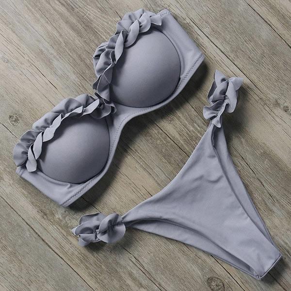 RXRXCOCO Sexy Push Up Bikini Women Swimsuit 2019 Bandeau Beach Wear Brazilian Bikini Set Swimwear Bathing Suit Swimming Suits