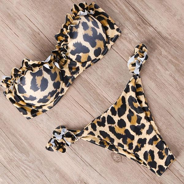 RXRXCOCO Sexy Push Up Bikini Women Swimsuit 2019 Bandeau Beach Wear Brazilian Bikini Set Swimwear Bathing Suit Swimming Suits