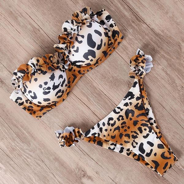 RXRXCOCO Sexy Push Up Bikini Women Swimsuit 2019 Bandeau Beach Wear Brazilian Bikini Set Swimwear Bathing Suit Swimming Suits