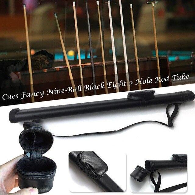 Portable Hard Pool Cue Stick Carrying Case Billiard Canister 2 Holes 1 Butt+1 Shaft Black Snooker & Billiard Accessories